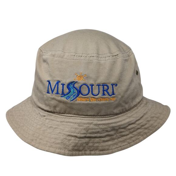 Missouri Where The Rivers Run Brown One Size Lightweight Embroidered CAM - Picture 1 of 9